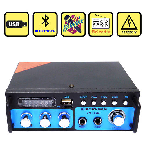 Усилитель звука BM AUDIO Bluetooth BM-600BT USB SD FM радио MP3 ...