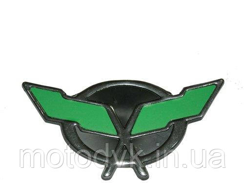 Наклейка на мотоцикл пластмасова ДВА ФЛАГА ЗЕЛЕНИЙ