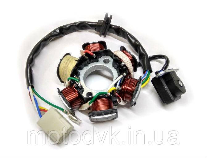 Статор генератора на скутер Delta-110 (5+1 котушок, 4+1 контакту)