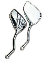 Мото дзеркала 8/10 мм хромовані "Рука скелета"