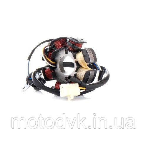 Статор генератора на скутер Viper, Yaben-60 (8 котушок, 2+2 контакти, датчик Холла)