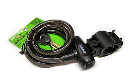 Замок велосипедний 12*1200 мм, чорний (з кріпленням на трубу)