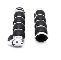 Ручки керма на мотоцикл металеві хромовані з гумовими вставками, 22 мм