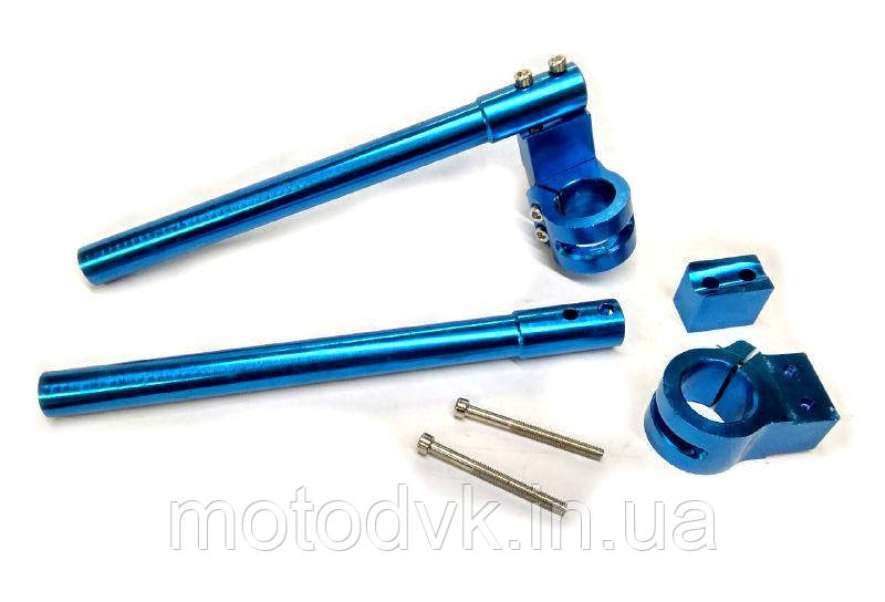 Клітони керма з розбірним кріпленням сині, на вилку 25-31 мм