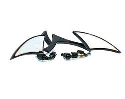 Мото дзеркала 10 мм чорні "крило кажана" SF-015