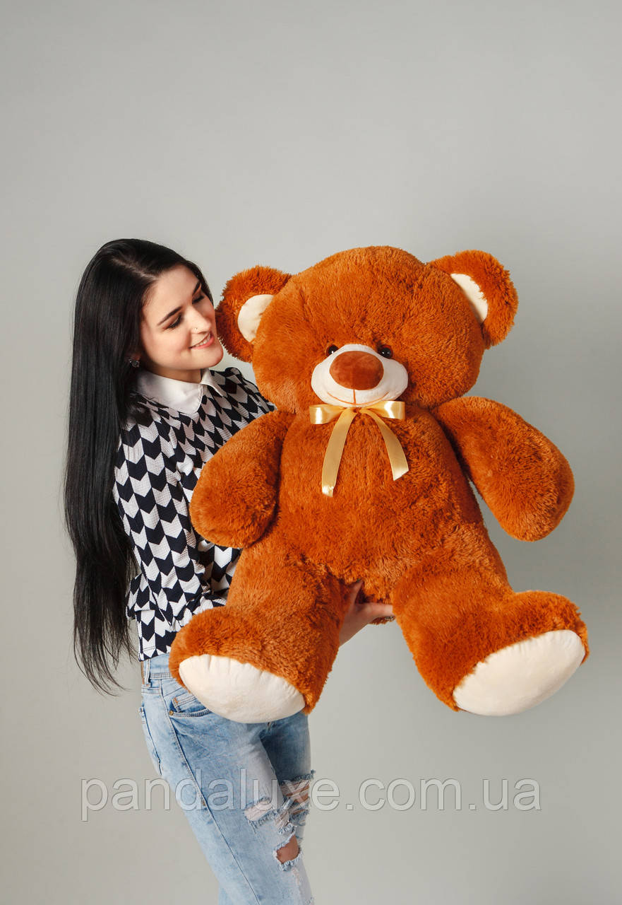 М'яка іграшка плюшевий коричневий ведмедик 100 см