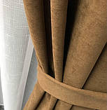 Комплект штор на люверсах з тюлем Штори на люверсах 200х270 + тюль 500х270 Штори з підхватами Колір Кавовий, фото 5