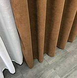 Комплект штор на люверсах з тюлем Штори на люверсах 200х270 + тюль 500х270 Штори з підхватами Колір Кавовий, фото 7