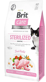 Brit Care Cat GF Sterilized Sensitive, 0,4 кг для стерилізованих котів із чутливим травленням