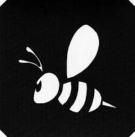 Трафарет для тату хною, блискітками, стразами 5х5 см № 46 бджілка