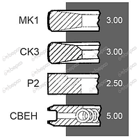 Кольца поршневые Ø 102 MM двигателя Deutz BF 4L 913 BF 4L 913 T BF 6L 913 BF 6L 913T F 6L 913