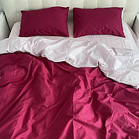 Постельное белье Бязь-Люкс, бордово-белый Комплект постельного белья полутороспальный, евро, двуспальный