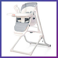 Стільчик для годування + заколисувальний центр 2 в 1 Carrello Triumph CRL-10302 Cloud Grey світло-сірий