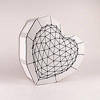 Коробка деревянная белая "Сердце 3D"
