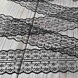 Мереживо у квіточку 4,5 см колір чорний, фото 2