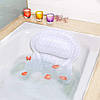 Подушка підголовник для ванної ортопедична з присосками для підтримки голови шиї спини 41*42*6см для ванни, фото 3