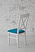 Стілець обідній дерев'яний Крос білий бірюза, фото 4