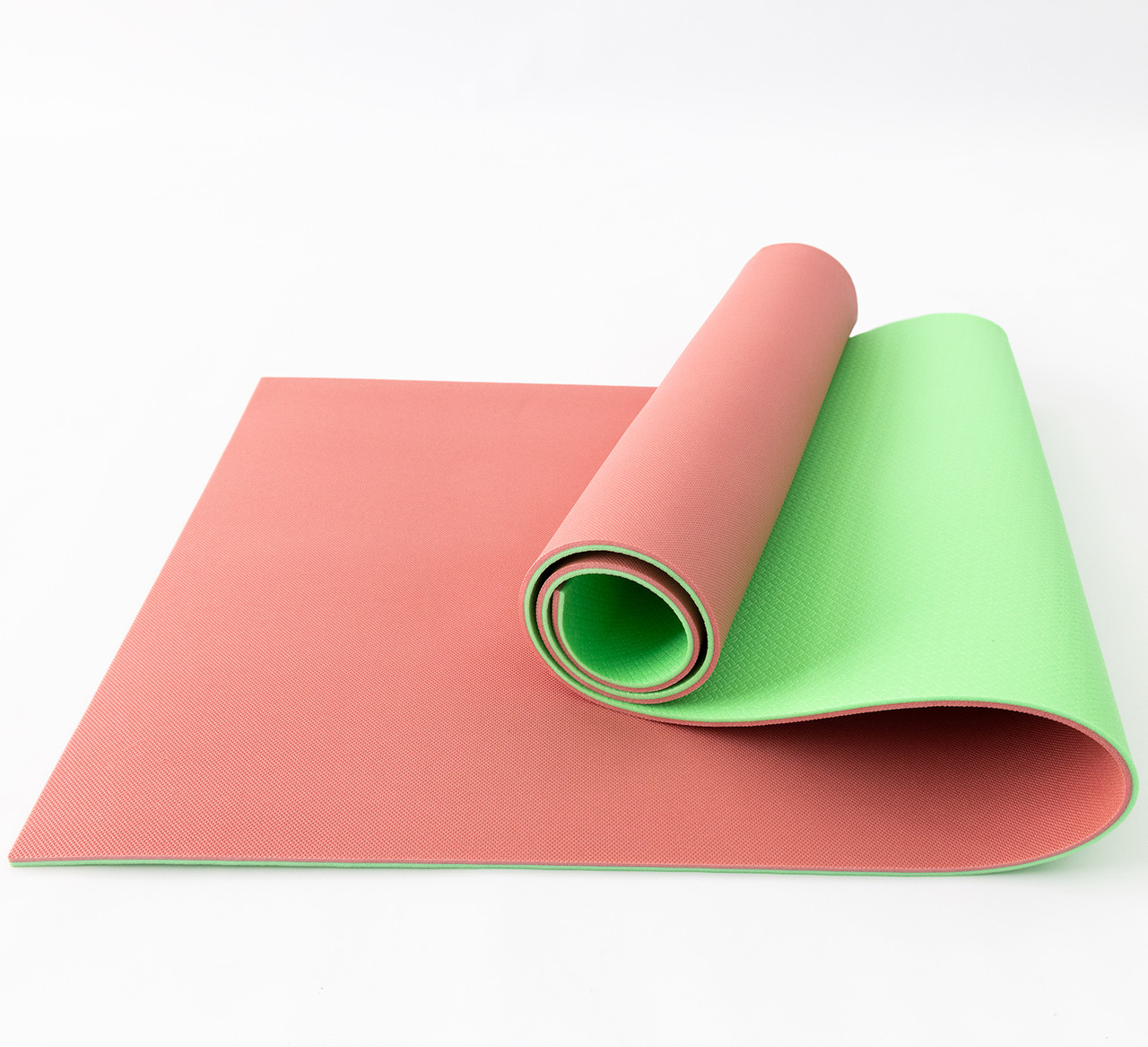 Килимок для йоги, фітнесу та спорту (каремат спортивний) OSPORT Спорт Pro 8мм (FI-0122-1) Червоно-зелений