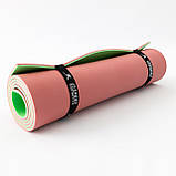 Килимок для йоги, фітнесу та спорту (каремат спортивний) OSPORT Спорт Pro 8мм (FI-0122-1) Червоно-зелений, фото 3