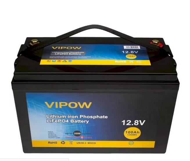 Акумуляторна батарея Vipow LiFePO4 12,8 V 100 Ah Літій залізо фосфатний акумулятор 12 В 100 А·год з BMS 80A