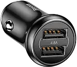 Автомобільний зарядний пристрій Baseus Gentleman 4.8A Dual-USB чорне (CCALL-GB01), фото 3