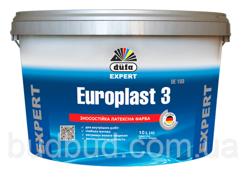 Зносостійка латексна фарба Europlast 3 DE103 Dufa EXPERT 10 л