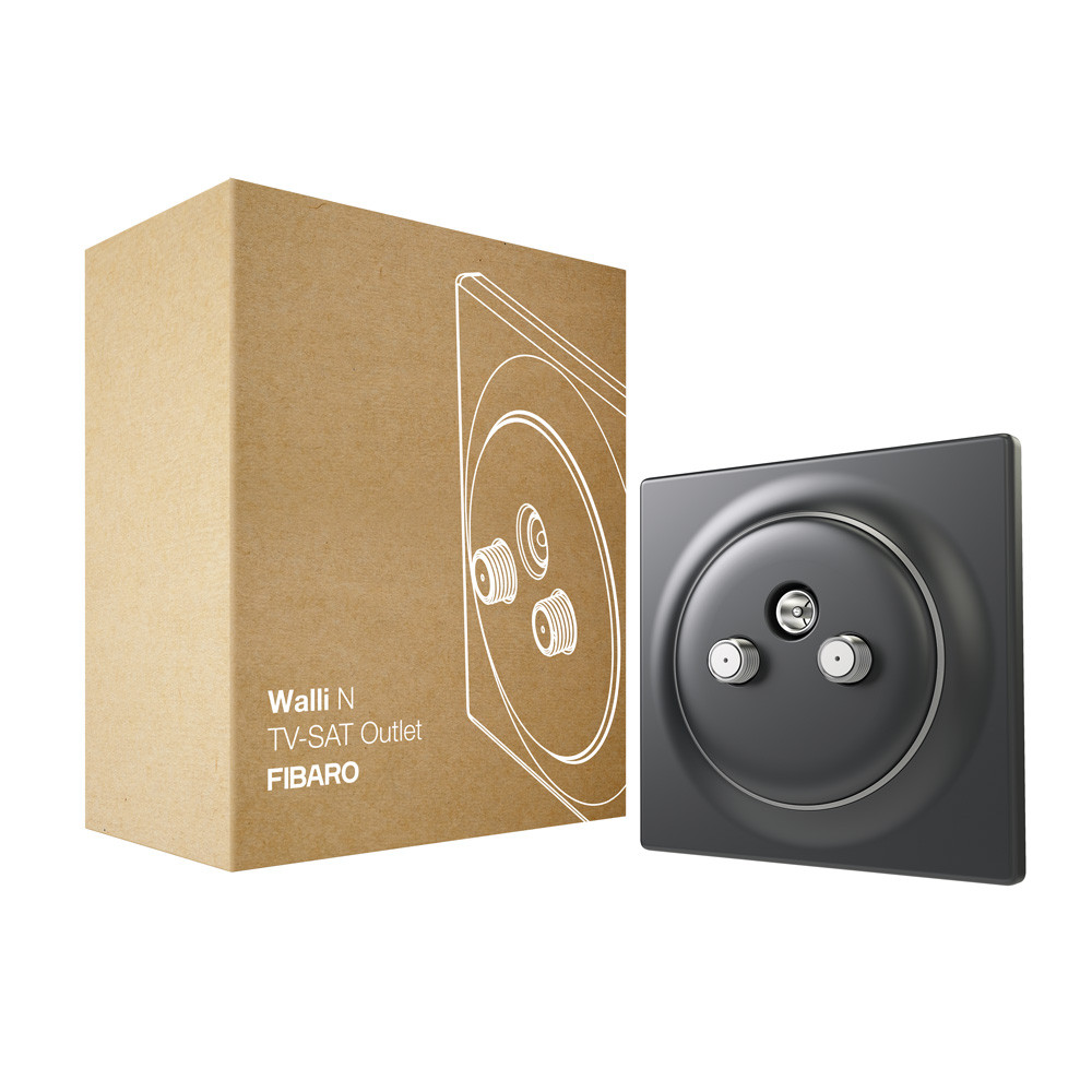Розетка телевізійна/супутниковий FIBARO Walli N TV-SAT Outlet — FGWTFEU-021 Чорний