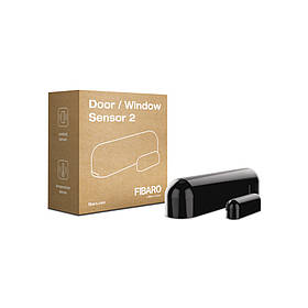 Датчик відкриття дверей/вікна і температури FIBARO Door/Window Sensor 2 (black) чорний, Відкриття вікна/двері, Температура