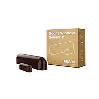 Датчик открытия двери/окна и температуры FIBARO Door/Window Sensor 2 (dark brown) темно-коричневый, Открытия окна/двери, Температура