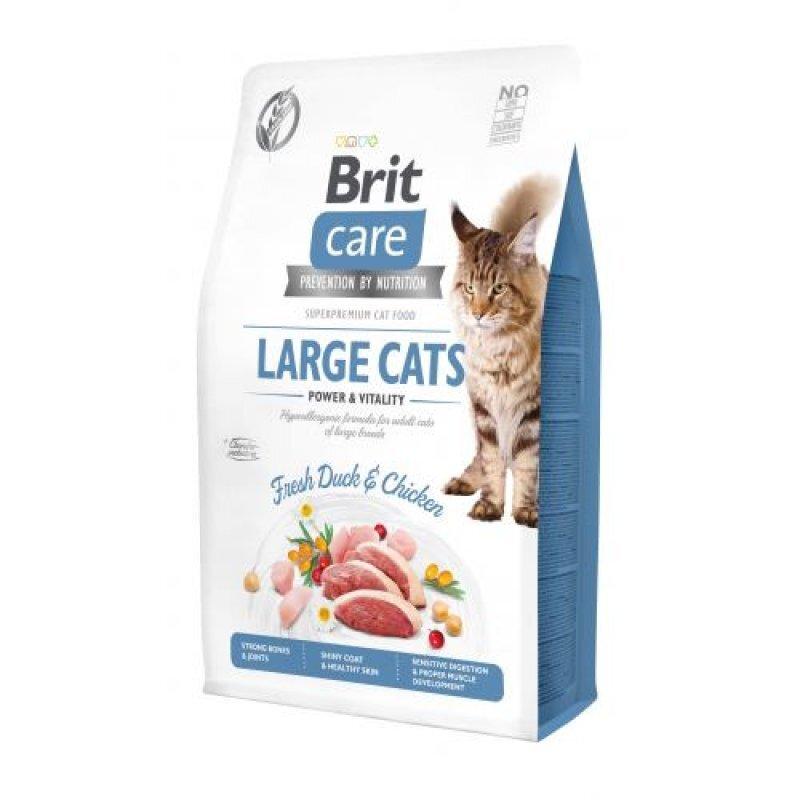 Сухий корм для котів великих порід Brit Care (Бріт Кеа) Cat GF Large Power & Vitality з куркою та качкою 2 кг