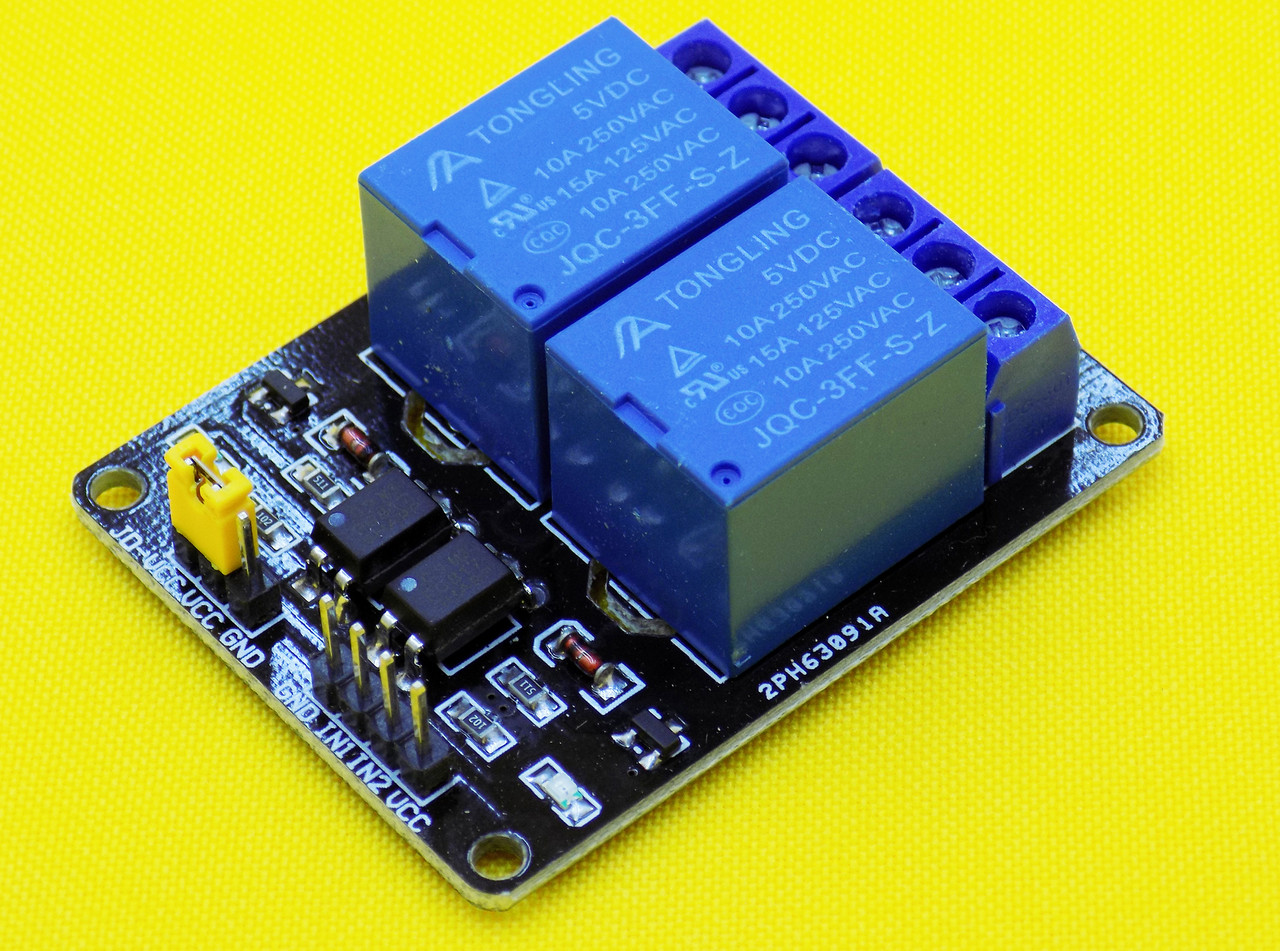 Реле ардуіно подвійне 5V JQC-3FF-S-Z 10А