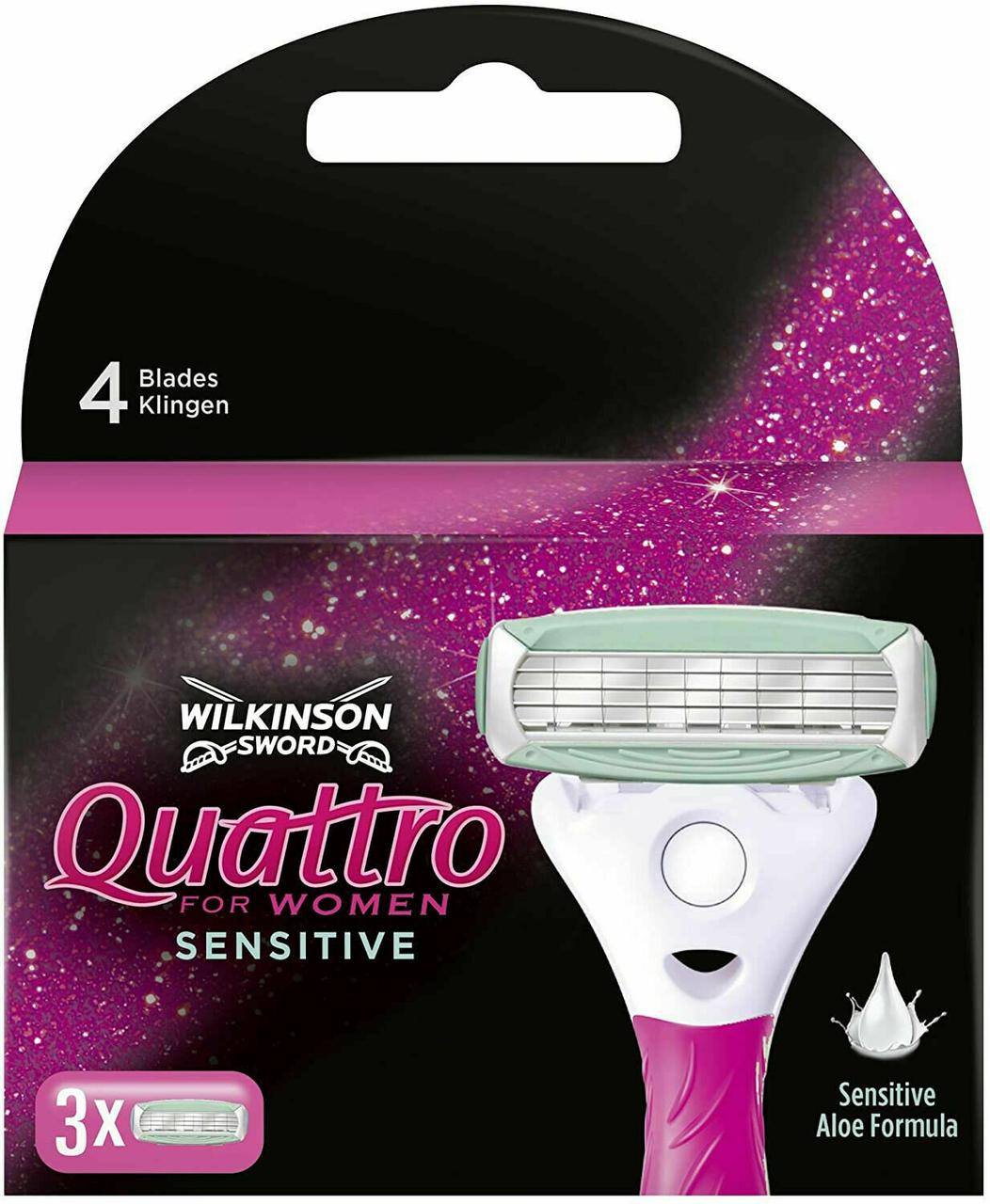 Картриджі для гоління Wilkinson Quattro for Woman Sensitive (3 шт.) W01071
