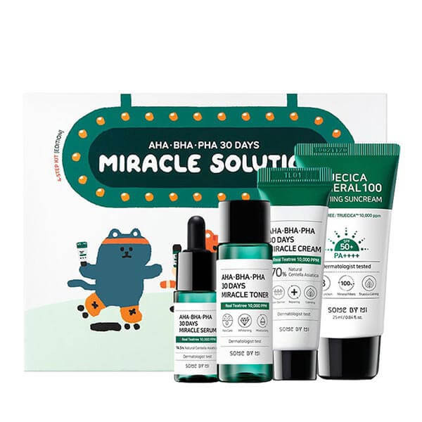 Набір мініатюр кислотних засобів для проблемної шкіри SOME BY MI AHA-BHA-PHA 30 Days Miracle Solution 4-Step Ki