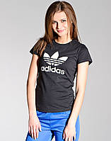 Футболка женская Adidas, чёрная адидас