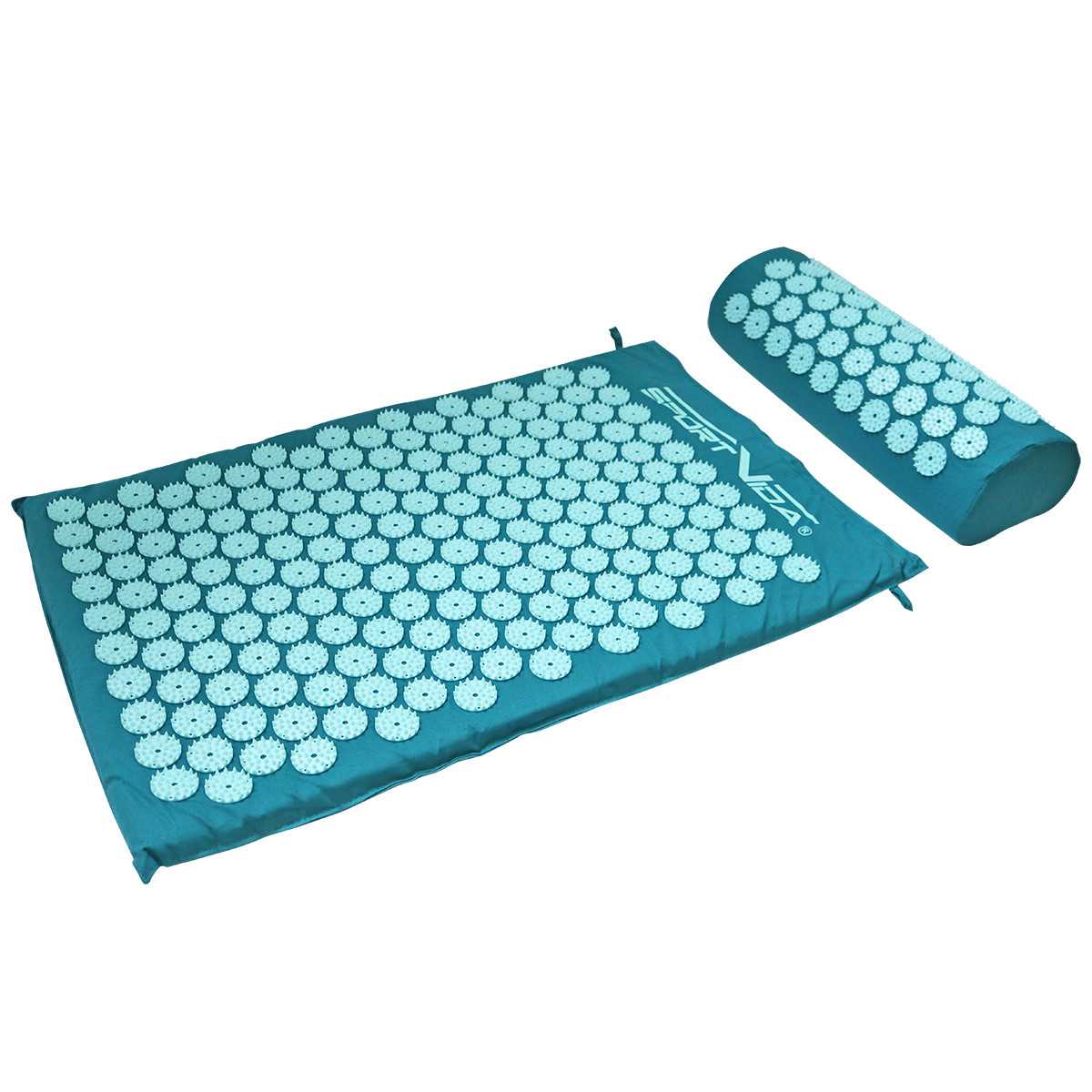 Килимок акупунктурний + валик SportVida SV-HK0283 Turquoise/Turquoise Аплікатор Кузнєцова 66 x 40 см Набір