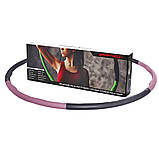 Обруч масажний Hula Hoop SportVida 100 см 1.2 кг SV-HK0338 Grey/Pink, фото 2