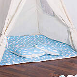 Дитячий намет (вігвам) Springos Tipi XXL TIP05 White/Sky Blue, фото 9