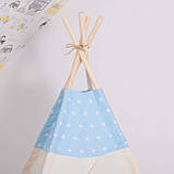 Дитячий намет (вігвам) Springos Tipi XXL TIP06 White/Sky Blue, фото 9