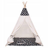 Дитячий намет (вігвам) Springos Tipi XXL TIP01 White/Black, фото 9