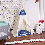 Дитячий намет (вігвам) Springos Tipi XXL TIP08 White/Blue, фото 3