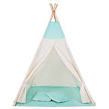 Дитячий намет (вігвам) Springos Tipi XXL TIP04 White/Mint, фото 2