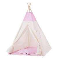 Дитячий намет (вігвам) Springos Tipi XXL TIP12 White/Pink