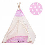 Детская палатка (вигвам) Springos Tipi XXL TIP09 White/Pink, фото 2