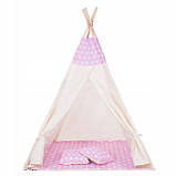 Детская палатка (вигвам) Springos Tipi XXL TIP09 White/Pink, фото 4