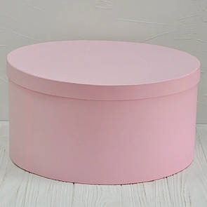 Велика подарункова коробка d=40 h=20 см рожева