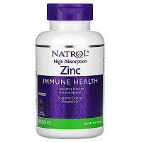 Цинк Natrol "Zinc Immune Health" с высокой степенью абсорбции, вкус ананаса, 7.5 мг (60 жевательных таблеток)