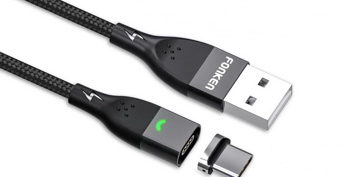 Магнітний дата кабель та для швидкої зарядки FONKEN USB Type-C 3A QC 3.0