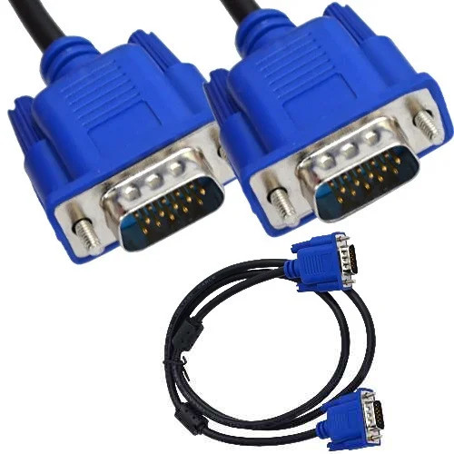 Шнур комп'ютерний VGA, штекер HDB 15pin - штекер HDB 15pin, з фільтром, 2м, фото 1