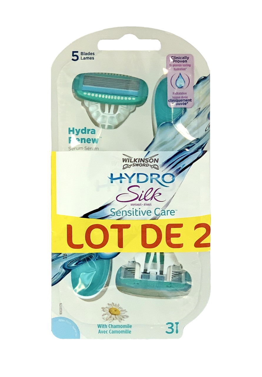 Жіночі одноразові станки Wilkinson Hydro Silk Sensitive Care (3 +3) 01611
