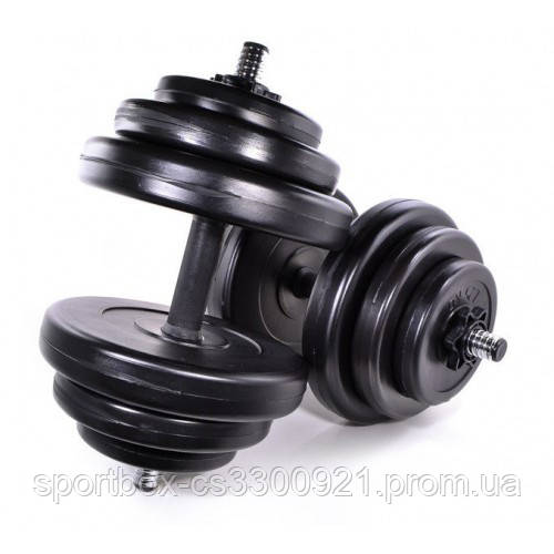 Комплект гантелей 2 шт по 18.5 кг розбірних із металевими грифами (ID ...